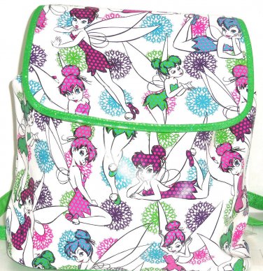 Disney Tinker Bell Backpack Green Glitter Tink Theme Parks New