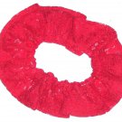 Red Lace Fabric Hair Scrunchie Scrunchies by Sherry