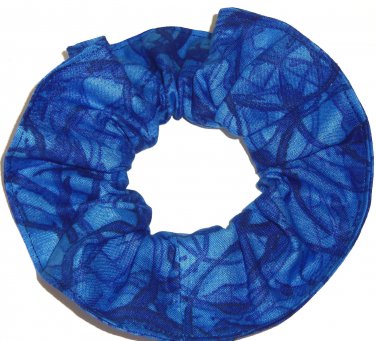 Blue Hair Scrunchie Blenders Fabric Scrunchies by Sherry