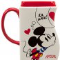 Disney Store Mickey and Minnie Mouse Interlocking Mug White Valentines Day New