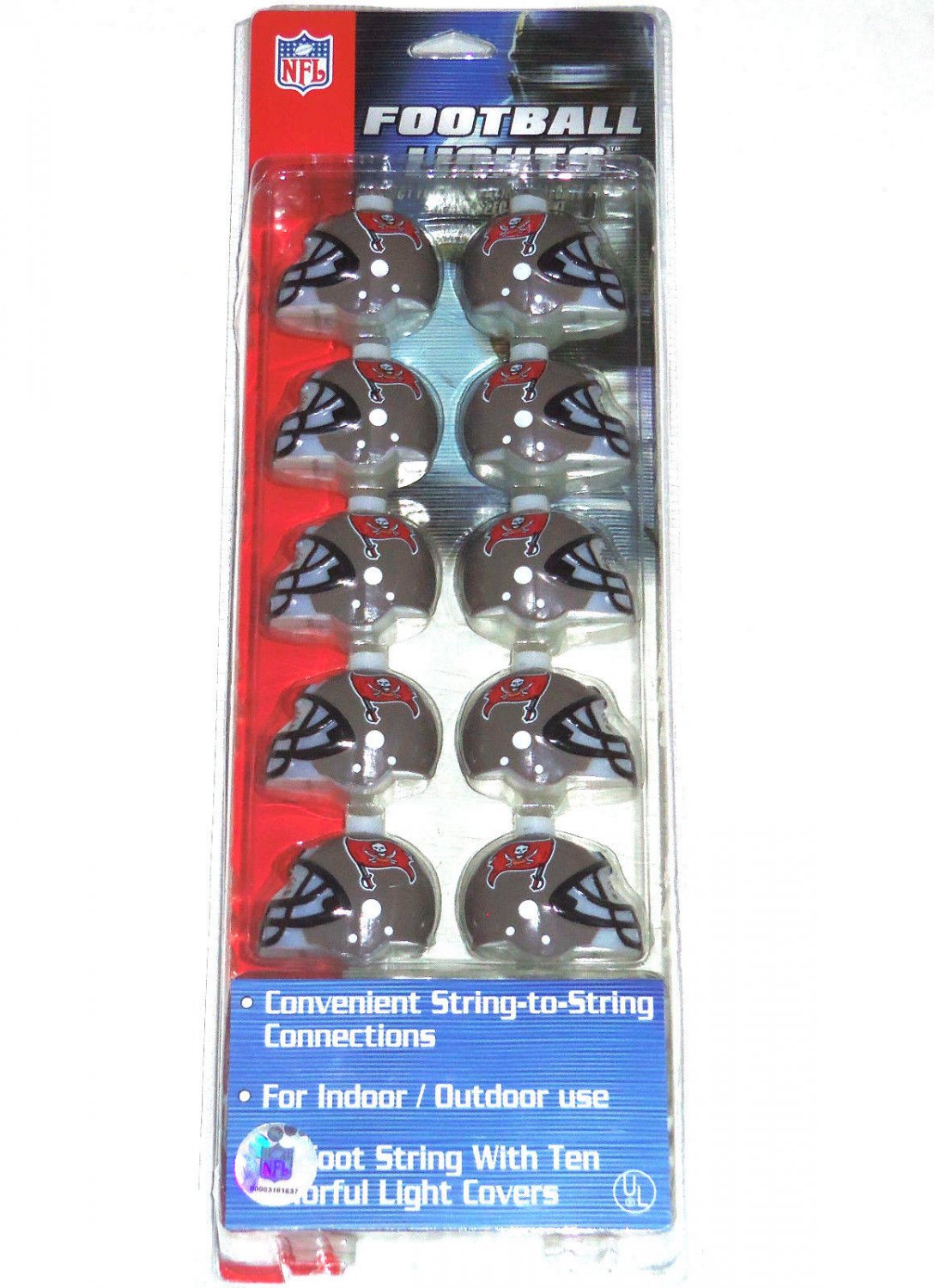 Tampa Bay Buccaneers Party Lights Helmets NFL Football Holiday Man Cave
