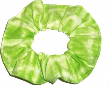 Lime Green Tie Dye Hair Scrunchie Fabric Scrunchies by Sherry