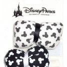 Disney Minnie Mouse Hair Barrettes Puffy Bows Black White Clasp Theme Parks