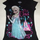 Disney Frozen Elsa Snow Queen T-Shirt Shirt Black Girls Size 4/5