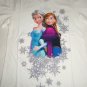 Disney Frozen Elsa Anna Snowflake  T-Shirt Shirt White Girls Size 10/12