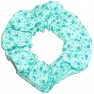 Green on Green Print Fabric Hair Ties  Scrunchie Scrunchies by Sherry