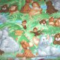 Jungle Animals Green Fleece Blanket Baby Pet Lap Hand Tied 30" x 24"