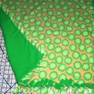 Frogs on Yellow Fleece Blanket Baby Pet Lap Hand Tied 30" x 24"
