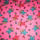 Red Blue Teddy Bears Pink Fleece Baby Pet Lap Blanket 30" x 24"