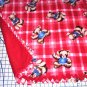 Teddy Bears Red Plaid Fleece Baby Pet Lap Blanket  Hand Tied 30" x 30"