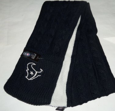 Houston Texans NFL Scarf Pockets Knit Fleece Football Winter Headwear
