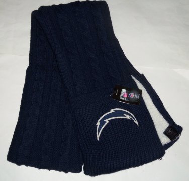 Los Angeles Charges NFL Scarf Pockets Knit Fleece Football Winter Headwear