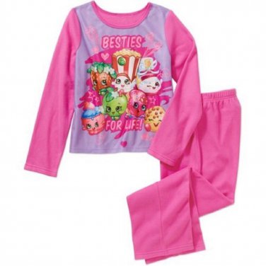 Shopkins Two Piece Sleepwear Set PJ Pajamas Girls New 2016 Size 4-5