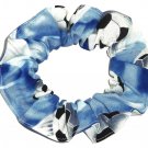 Soccer Balls in the Clouds Fabric hair Scrunchie Scrunchies by Sherry