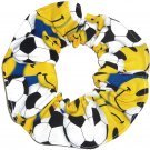 Soccer Balls Happy Faces Yellow Fabric hair Scrunchie Scrunchies by Sherry Soccer Balls Happy Faces Yellow Fabric hair Scrunchie Scrunchies by Sherry