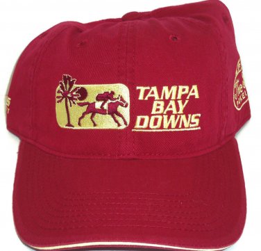 Tampa Bay Downs Hat Horse Racing Maroon Burgundy