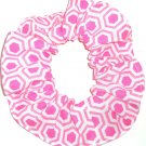 Pink White Honeycomb Print Hair Scrunchie Ponytail Holder Scrunchies by Sherry Pink White Honeycomb Print Hair Scrunchie Ponytail Holder Scrunchies by Sherry