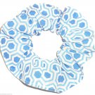 Blue White Honeycomb Print Hair Scrunchie Ponytail Holder Scrunchies by Sherry Blue White Honeycomb Print Hair Scrunchie Ponytail Holder Scrunchies by Sherry
