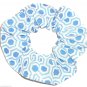 Blue White Honeycomb Print Hair Scrunchie Ponytail Holder  Scrunchies by Sherry