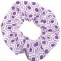 Purple White Honeycomb Print Hair Scrunchie Ponytail Holder  Scrunchies by Sherry