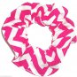 Pink Chervon Print Hair Scrunchie Ponytail Holder Scrunchies by Sherry