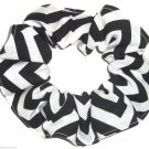 Black Chervon Print Hair Scrunchie Ponytail Holder Scrunchies by Sherry