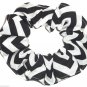 Black Chervon Print Hair Scrunchie Ponytail Holder Scrunchies by Sherry