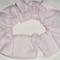 White Pink Striped Fabric Hair Scrunchie Scrunchies by Sherry