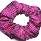 Pink Black Plaid Fabric Hair Scrunchie Scrunchies by Sherry Pink Black Plaid Fabric Hair Scrunchie Scrunchies by Sherry