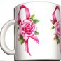 Avon Pink Ribbon Roses Coffee Mug Cup Breast Cancer Awareness Tea