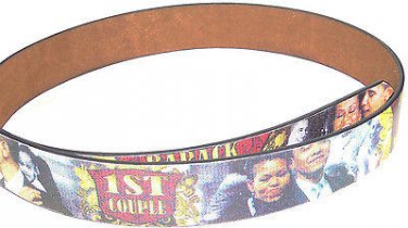 Barack Obama Michelle Belt First Couple President Leather Mens Ladies Size Small