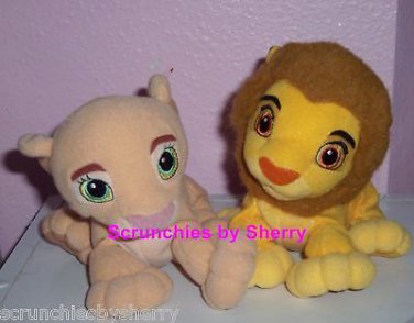 Disney Lion King Simba Plush Toys Bean Bag Stuffed Animals Lot of 2