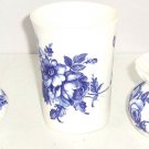 Royal Crown Duchy Cup Trinket Jar Decanter Blue Floral White Bone China England