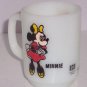 Walt Disney Productions Minnie Mouse Mug  Pepsi Cup Milk Glass Fire King Vintage