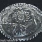 American Briliant Cut Glass Nappy Dish Candy Vintage ABP Star Leaves Libbey