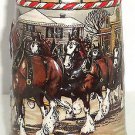 Budweiser Beer Stein 1986 Clydesdales Horses American Town Winter Day Vintage