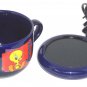Looney Tunes Tweety Bird Cup Mug with Warmer Hot Spot Set Keeps Beverage Warm