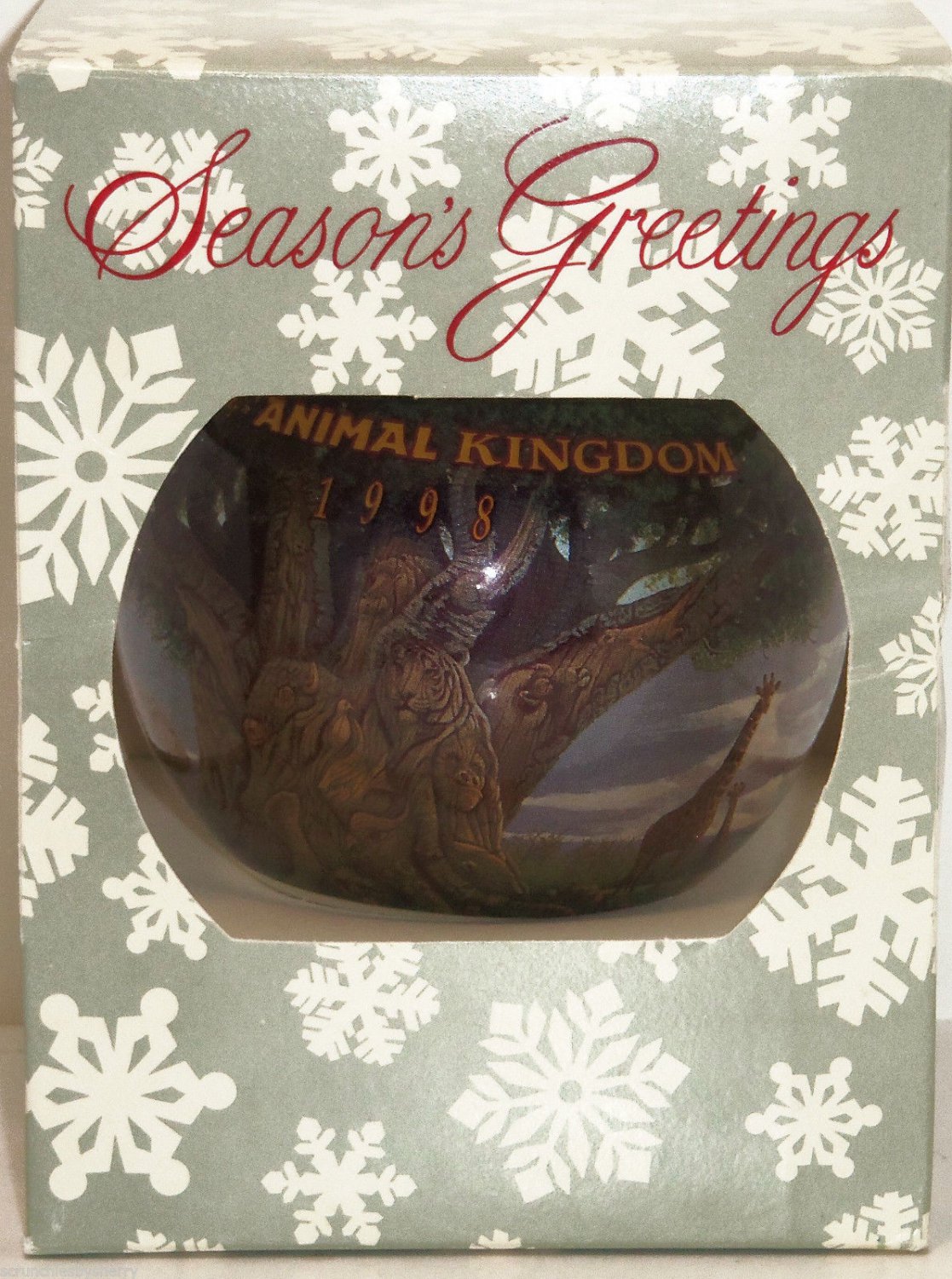 Disney Theme Parks Animal Kingdom Christmas Ornament Glass Ball 1998