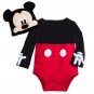 Disney Store Baby Bodysuit Costume Hat Mickey Mouse Size 6-9 Months