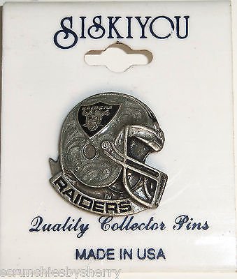 Oakland Raiders Pin Pewter Team Helmet Hat Lapel NFL Football