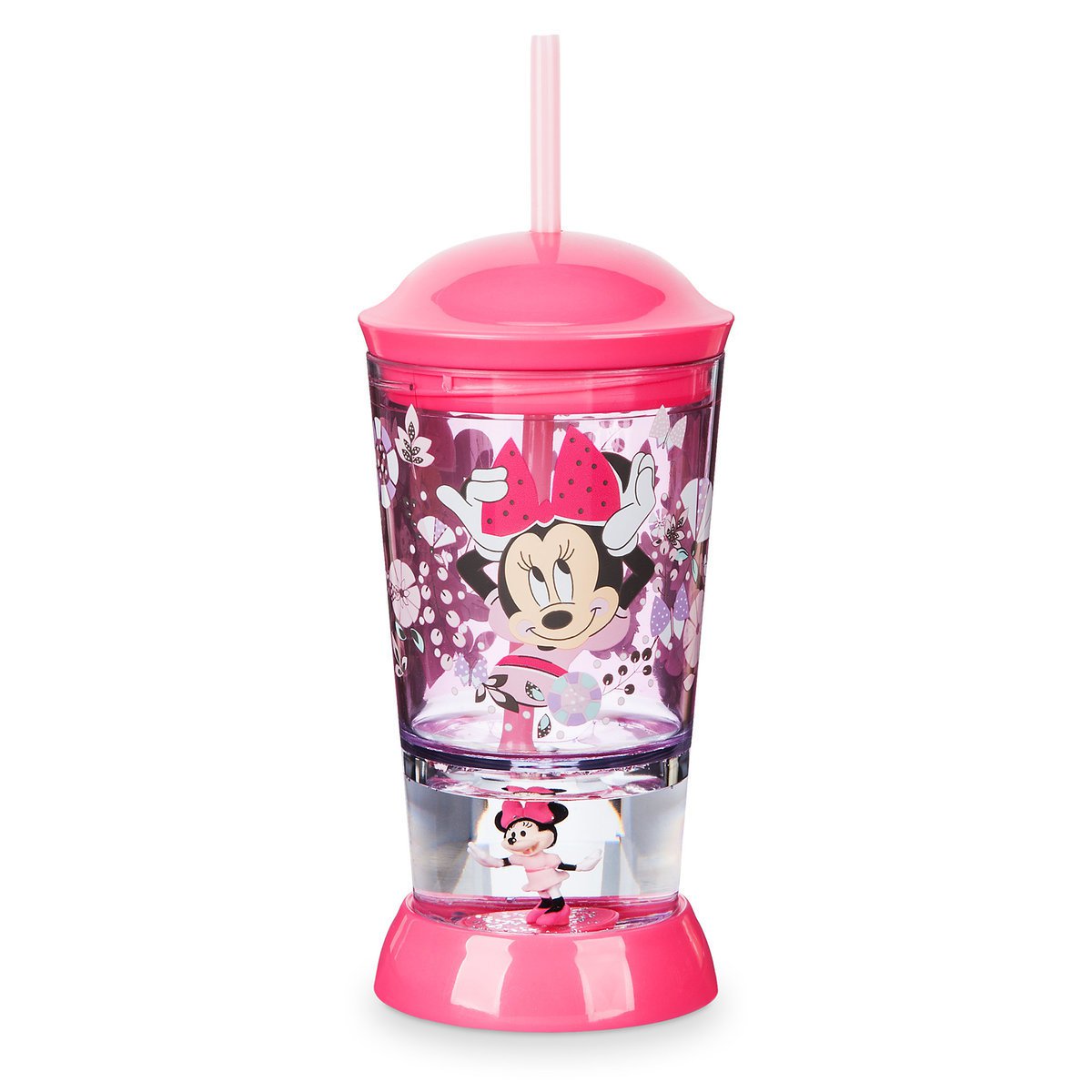 Disney Store Minnie Mouse Snowglobe Tumbler Straw 2018