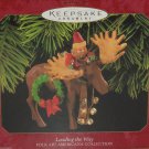Hallmark Ornament Christmas Leading the Way Moose Santa Folk Art Americana 1997