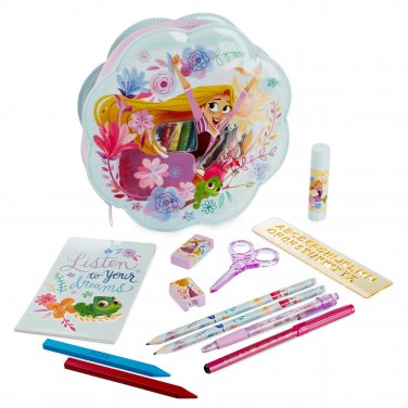 Disney Store Princess Rapunzel Tangled Zip Up Art Case Stationary Pencils Markers 2018