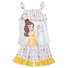 Disney Store Belle 2 Piece Pajamas Short Sleep Set Size 7/8 2018