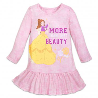 Disney Store Belle Nightshirt Long Sleeve Sleepwear Girls Pink Size 5/6