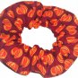Halloween Pumpkins Maroon Fabric Hair Scurnchie Scrunchies by Sherry