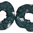 2 Philadelphia Eagles Football Mini Print Fabric Mini Hair Scrunchies Scrunchie NFL