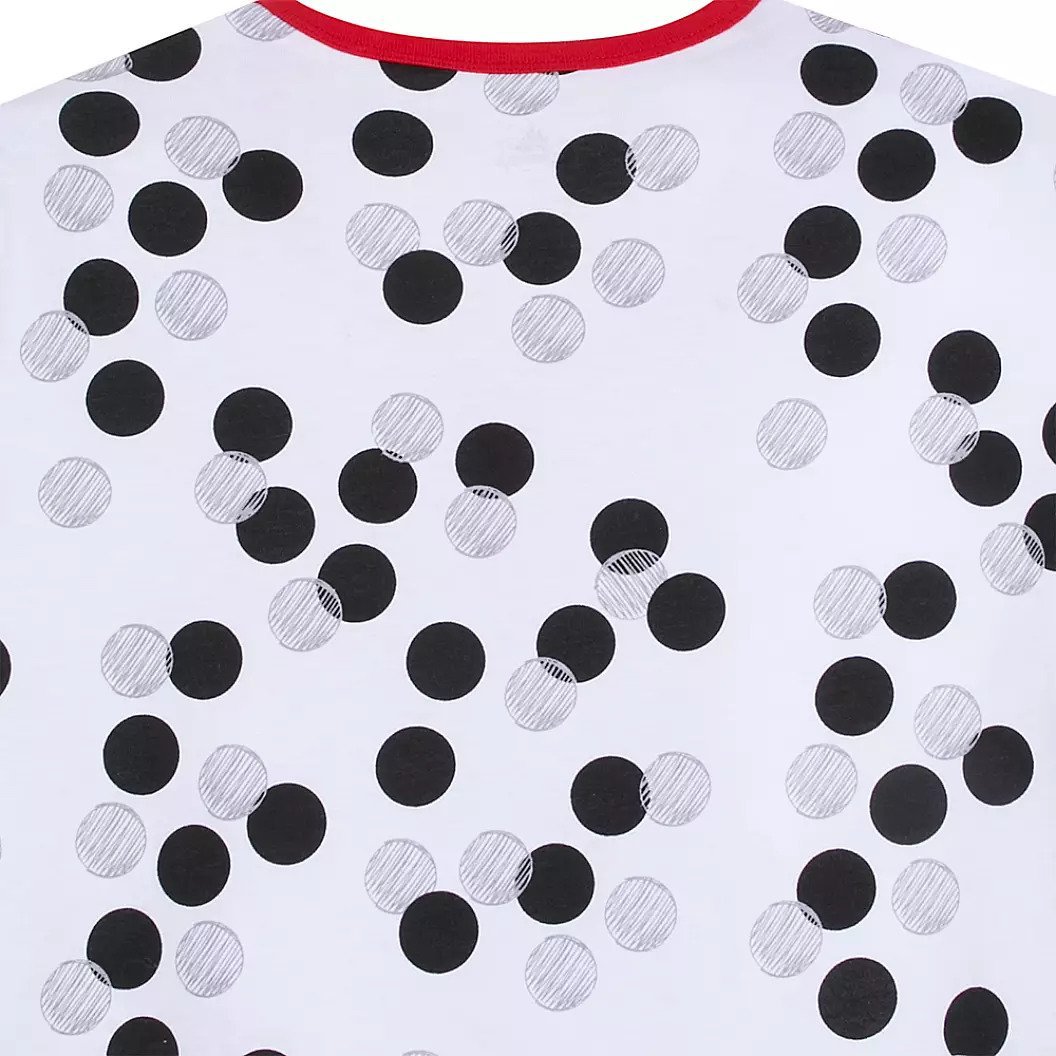 Red Polka Dot Mickey Mouse Half Sleeves Printed Nightwear