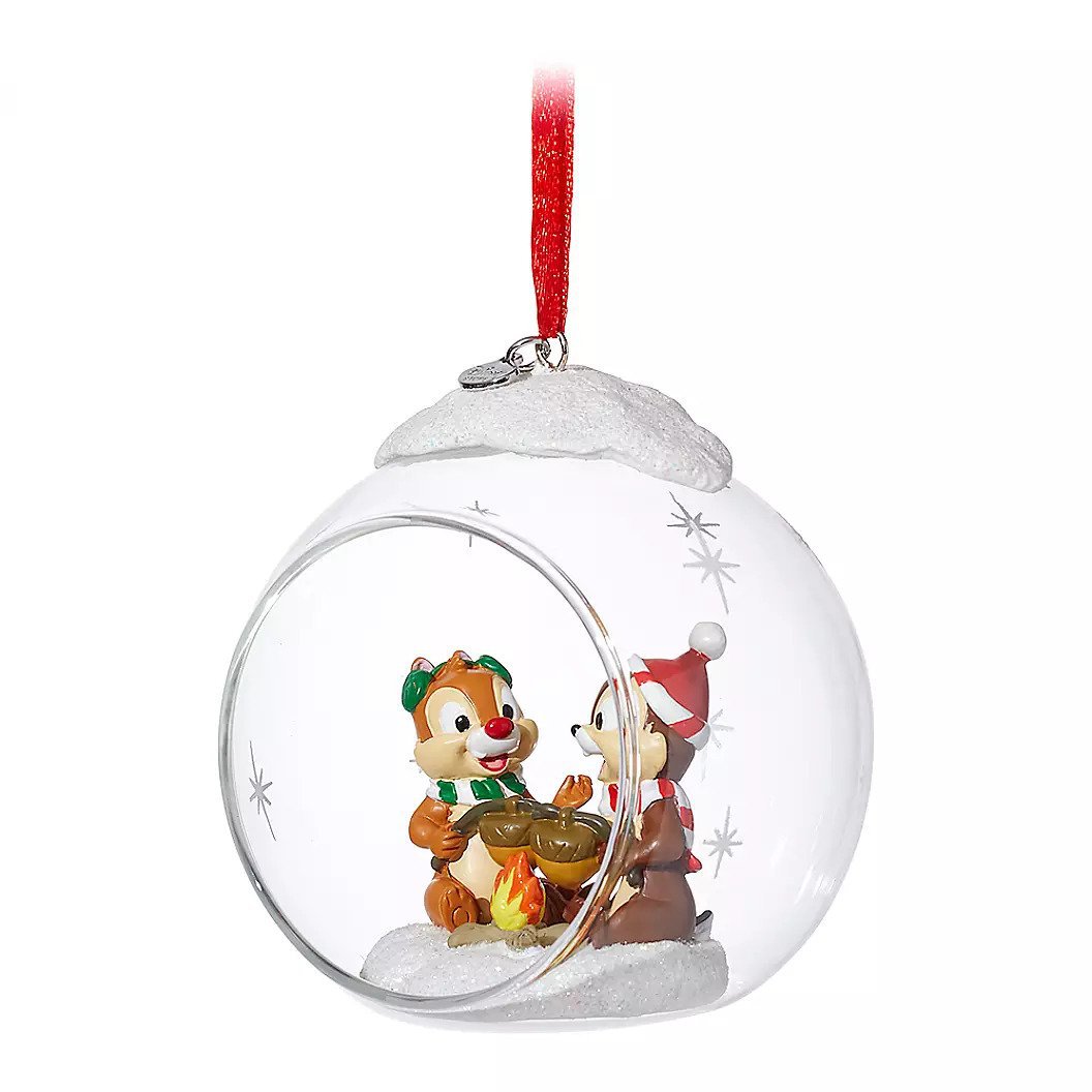 Disney Store Chip 'n Dale Glass Globe Sketchbook Ornament 2019 sold AZ 11/28/2021