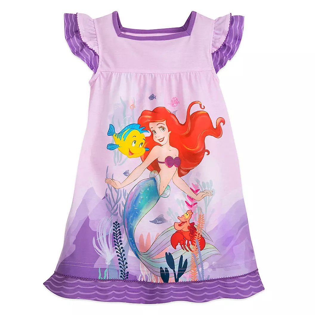 Disney Store Ariel Nightshirt Princess The Little Mermaid Purple Size 4 ...